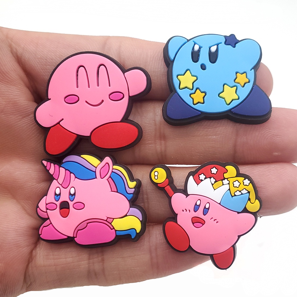 kirby-ใหม่-jibbitz-1-ชิ้น-shoe-charms-crocs-pvc-สีชมพู-ลายการ์ตูนอนิเมะ-diy-decorate-accessories-น่ารัก-ของขวัญคริสต์มาส-สำหรับตกแต่งรองเท้าเด็ก