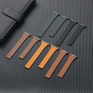 สายนาฬิกาข้อมือหนัง แม่เหล็ก แบบเปลี่ยน สําหรับ iwatch 7 Series 6 5 4 3 SE 41 มม. 45 มม. 40 มม. 44 มม. IPWatch band 7 6 5 4 SE
