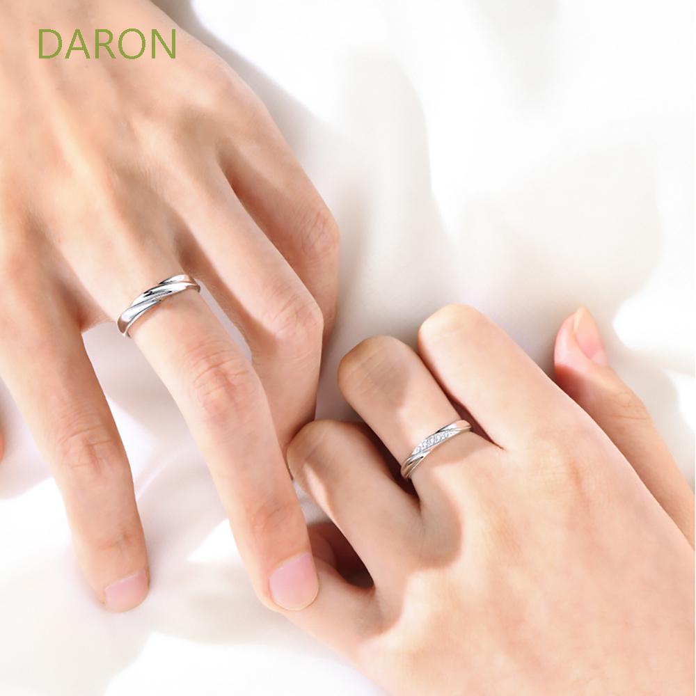 daron-เครื่องประดับแหวนหมั้นผู้ชายผู้หญิงแบบเกลียวเปิด