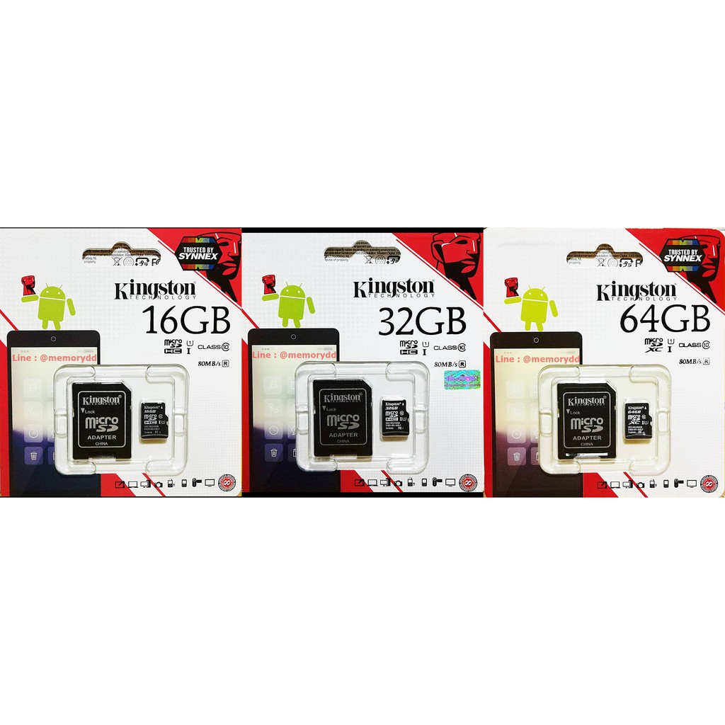 ภาพหน้าปกสินค้าKingston MicroSD 16GB,32GB,64GB,128GB 80MB (Class10) ประกันSynnex/Ingram Lifetime