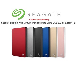 เช็ครีวิวสินค้า[New 2019] Seagate 1TB 2TB ฮาร์ดดิสก์ไดรฟ์ภายนอกแบบอลูมิเนียมขนาดพกพา