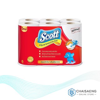 (แพ็ค 6) Scott Multi-Purpose Big Roll Towel สก๊อตต์® กระดาษซับอเนกประสงค์ บิ๊กโรล