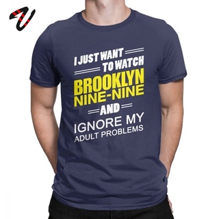 เสื้อยืดโอเวอร์ไซส์เสื้อยืดคอกลม พิมพ์ลาย Ignore My Problems Brooklyn 99 Brooklyn Nine Nine Jake Peralta สําหรับผู้ชายS-