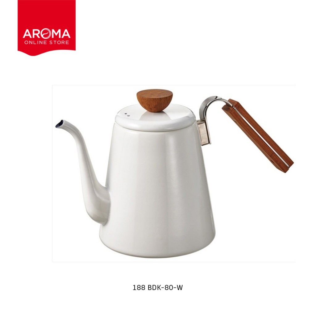 hario-กาดริป-hario-188-coffee-pour-over-brewing-kettle-bona-enamel-800-ml-bdk-80-w