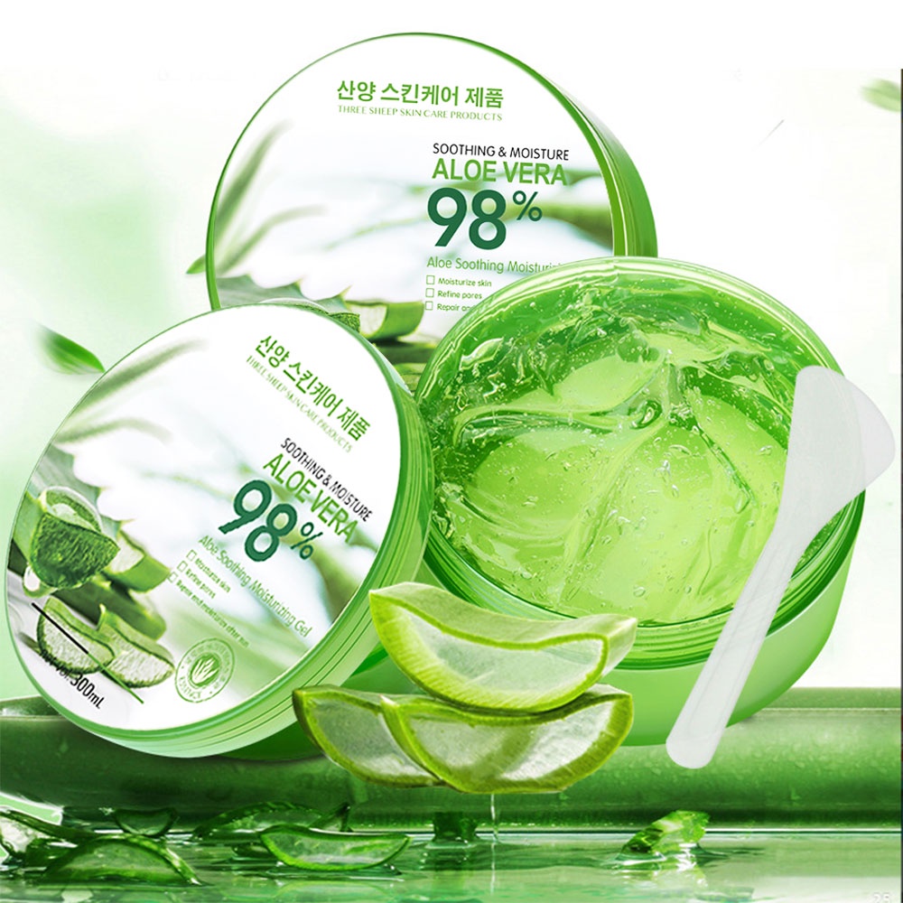 ภาพหน้าปกสินค้า300g 98% Aloe Vera เจลว่านหางจรเข้ เจลว่านหางจรเข้ ช่วยกระชับรูขุมขน บำรุงผิวพรรณให้ชุ่มชื้น ลดอาการอักเสบของผิว จากร้าน begreen_lamp บน Shopee