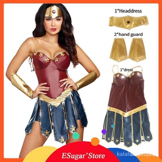 Wonder Woman Costumes Women Justice League Superhero Superwomen Diana Cosplay Halloween Costume
