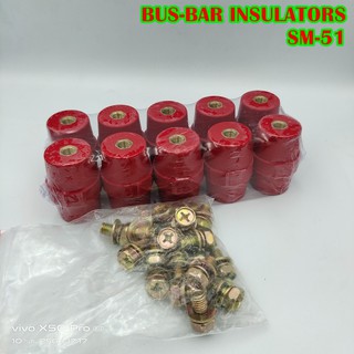 SM-51 ลูกถ้วยฉนวนแดง BUS-BAR INSULATORS กล่องละ10ตัว แถมน็อตฟรี