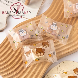 ถุงซีล ถุงขนม คุ้กกี้ ลายหมี กระต่าย 50 ใบ teddy bear cookies seal bag