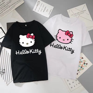 แฟชั่นลำลองและเรียบง่ายhello kitty-SHORTเสื้อทีเชิร์ตขายดี เสื้อยืดคอกลมแฟชั่นunisex เสื้อยอดฮิตลายเสื้อแขนสั้น เสื้ัอก