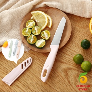 Chokchaistore มีด มีดปอกผลไม้ มีดเล็ก มีสแตนเลส มีดหั่น มีดทำครัว มีดพกพา มีดหลากสี Fruit Knife