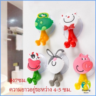 Comfy House ที่แขวนแปรงสีฟัน สัตว์ตัวการ์ตูน ยึดผนังด้วยตัวดูด  Toothbrush holder with suction cup