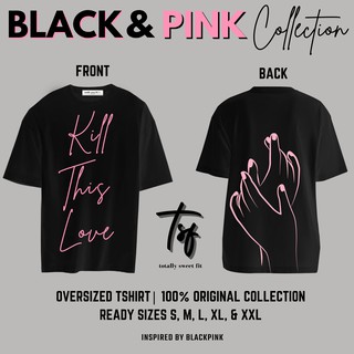 เสื้อยืดผ้าฝ้ายพิมพ์ลายKTL Oversized T-Shirt (Black &amp; Pink Collections)