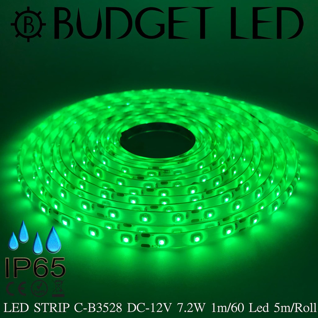 LED STRIP C-B3528-60-GREEN DC-12V 7.2W/1M IP65 ยี่ห้อBUDGET LED แอลอีดี ...