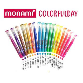 ปากกาเน้นข้อความ Monami colorful  มีให้เลือกทั้งหมด 18 สี ปากกาไฮไลท์ (1ด้าม) พร้อมส่ง