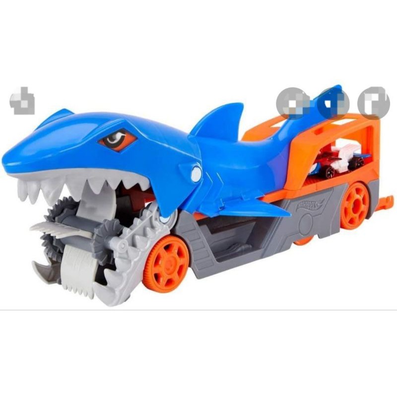 hotwheels-shark-chomp-รถบรรทุกฉลามกินรถ