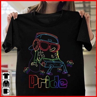 เสื้อยืดผ้าฝ้ายพิมพ์ลาย 【HOT】เสื้อยืด ผ้าฝ้าย และผ้านีออน พิมพ์ลาย Spongebob Squarepants Lgbt Pride สไตล์ฮิปฮอป สําหรับผ