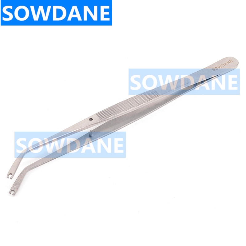 dental-surgical-operation-stitching-tweezer-college-tweezers-cotton-dressing-forceps-serrated-tip-stainless-steel