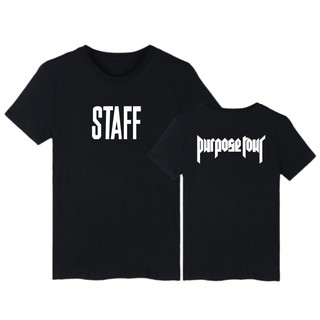 Alimoo เสื้อยืดผ้าฝ้ายสไตล์ฤดูร้อนผู้ชายพิมพ์ STAFF Purpose Tour Big Size XXS-4XL