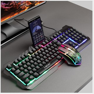 (ถูกสุดๆ) คีย์บอร์ด&amp;เม้าส์ (B0006) สำหรับเล่นเกม Gaming gear RGB Lighting แสงไฟสวยงาม น้ำหนักเบา คุณภาพดี รุ่น T21