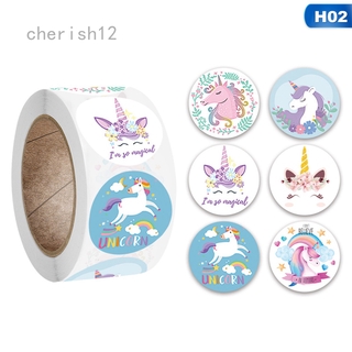 Cherish 500 ชิ้นม้วนสติ๊กเกอร์สําหรับใช้ติดตกแต่ง