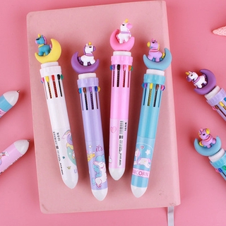 ปากกาหมึกเจล ยูนิคอร์น หลากสี 10 สี 10 สี ยืดหดได้ สําหรับสํานักงาน ของขวัญ 5 ชิ้น