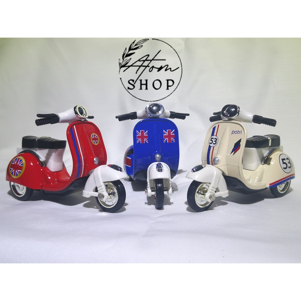 โมเดลรถเวสป้า-สีแดง-โมเดลรถ-โมเดลรถเหล็ก-ของสะสม-รถสะสม-model-vespa-โมเดลรถมอเตอร์ไซค์-ของขวัญ-วินเทจ-คลาสสิค