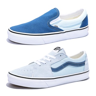 Vans รองเท้าผ้าใบ Classic Slip-On / Sk8-Low | Utility Pop Delicate Blue/Navy (2รุ่น)