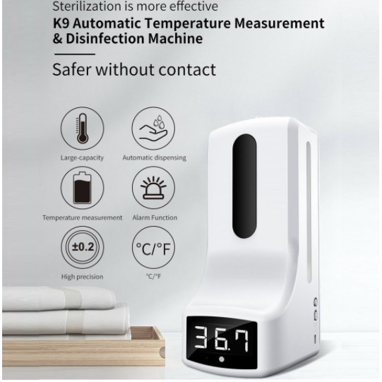 เหลือ846-ใช้โค้ด-bbdo4qu5-k9-เครื่องวัดอุณหภูมิฆ่าเชื้อ-non-contact-body-temperature-grab