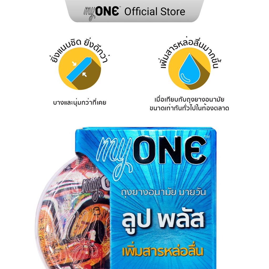 ภาพหน้าปกสินค้าmyONE Lube Plus Condom 3's / ถุงยางอนามัย มายวัน ลูป พลัส กล่อง 3 ชิ้น จากร้าน myone_thailand บน Shopee