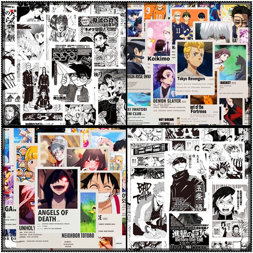 200Pcs/Set Shōnen Manga Mixed Magazine Mini Poster สติ๊กเกอร์ Classical ...