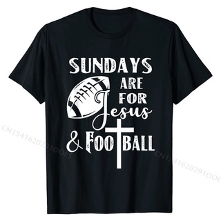 เสื้อยืดวินเทจเสื้อยืด ผ้าฝ้าย พิมพ์ลาย Sundays Are For Jesus And Football Funny Christian น่ารัก สําหรับผู้ชายS-3XL