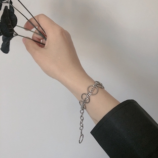สร้อยข้อมือโซ่ แหวนสเตนเลส 23558 หลายชั้น เรียบง่าย เข้ากันได้กับฮิปฮอป ผู้ชาย ผู้หญิง สร้อยข้อมือ