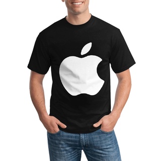 เสื้อยืดโอเวอร์ไซส์เสื้อยืด พิมพ์ลายโลโก้แอปเปิ้ลตลก แบบนิ่ม หลากสีS-3XL