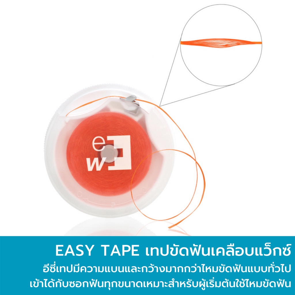 ใช้ง่าย-ไม่บาดเหงือก-edel-white-easy-tape-ไหมขัดฟันชนิดแบน