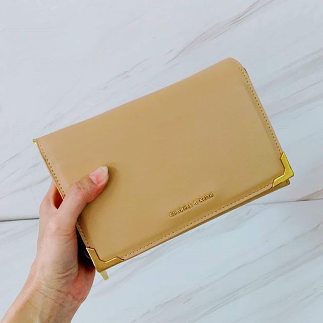 Charles & keith metallic edge crossbody bag new arrivals