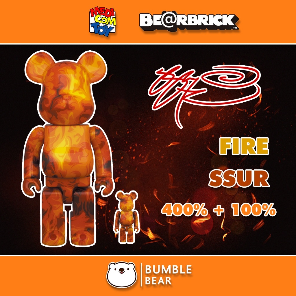 ของแท้-พร้อมส่ง-400-100-bearbrick-ssur-fire