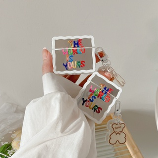 เคสหูฟังกระจก กันกระแทก กันน้ํา ลายตัวอักษร สําหรับ Airpods 1/2 3 Pro