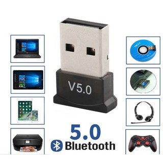 อะแดปเตอร์รับส่งสัญญาณบลูทูธไร้สาย แบบพกพา สีดํา สําหรับโน้ตบุ๊ก Pc Usb