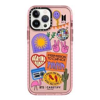 Casetify BTS Edition Permission to Dance Sticker Case 13 Pro Max  Impact Case  สี: Glitter-Pink [13PMสินค้าพร้อมส่ง]