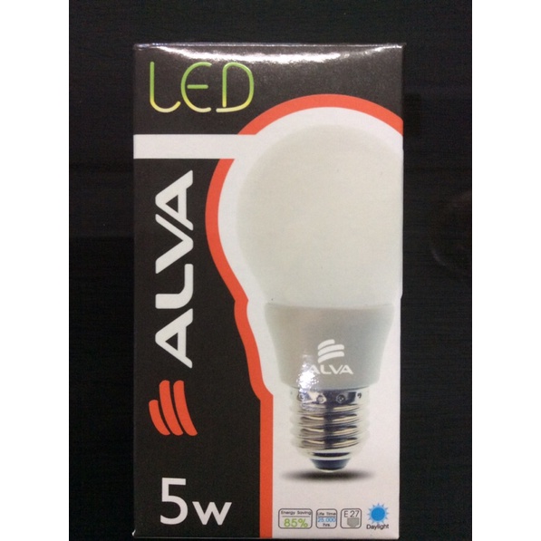 ALVA หลอด LED Bulb 5W แสงขาว แสงเหลือง ตกไม่แตก ประหยัดไฟ ได้คุณภาพ มี ...
