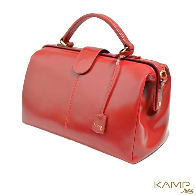 kamp-รุ่น-gripsack-glam-super-red-กระเป๋าหนังแท้สไตล์-doctor-bag