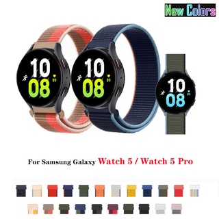 สายนาฬิกาข้อมือไนล่อนทอ สําหรับ Samsung Galaxy Watch 6 5 40 มม. 44 มม. Pro 45 มม. Watch4