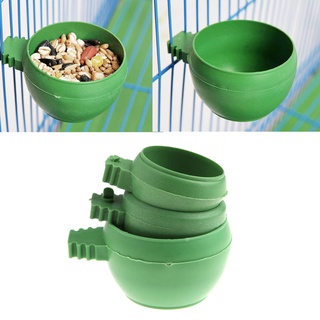 ✿ Mini Parrot Food Water Bowl Feeder Plastic Pigeons Birds Cage Sand Cup Feeding