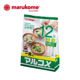 MARUKOME มารุโคเมะ EXP 04.02.2024 Instant Miso Soup Ikkyu San Genen 12ซอง ซุปมิโซะสำเร็จรูป อิวคิวซัง สูตรลดเค็ม 20%