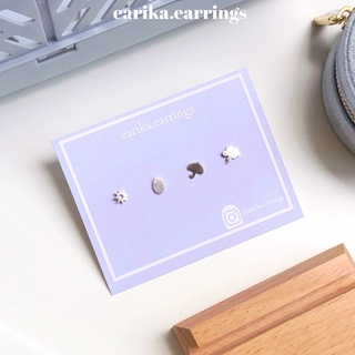 (กรอกโค้ด 72W5V ลด 65.-) earika.earrings - rainy set เซ็ตต่างหูฤดูฝนเงินแท้ เหมาะสำหรับคนแพ้ง่าย