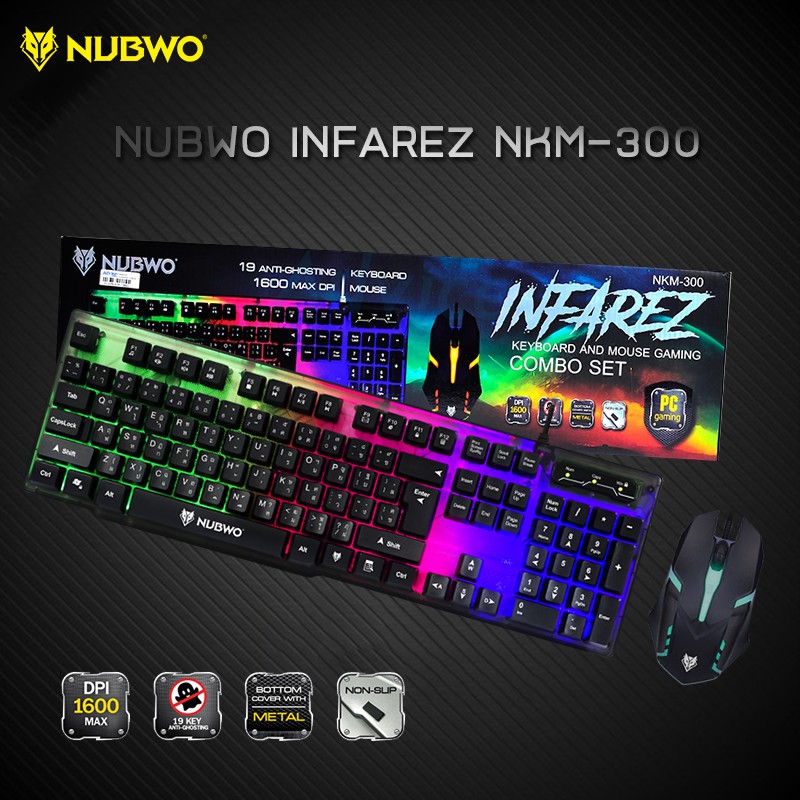 ภาพสินค้าพร้อมส่ง Nubwo รุ่น NKM-300/ NKM-623/ NKM-631/ GMK-712/ nkm-628 / nkm-250 Keyboard Mouse คีย์บอร์ดมีไฟ เมาส์มีไฟ จากร้าน th_31107616 บน Shopee ภาพที่ 7