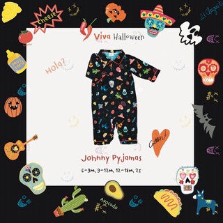 21August.Baby Viva Halloween Johnny Pyjamas ชุดนอนเด็ก ลายฮาโลวีน ผ้าเปลือกไม้ธรรมชาติ