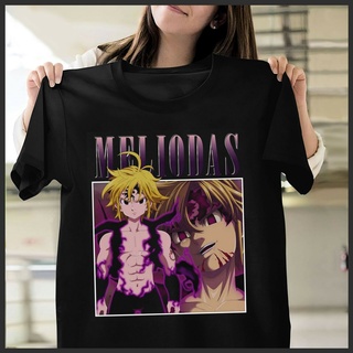 เสื้อยืดโอเวอร์ไซส์เสื้อยืด พิมพ์ลายการ์ตูน Meliodas Seven Deadly Sins สไตล์ฮิปฮอป แฟชั่นสําหรับผู้ชายS-3XL