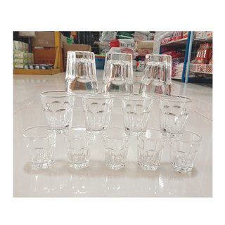 แก้วเป๊ก(408) แก้วช็อต (ยกโหล 12 ใบ) ก้นทรง 6เหลี่ยม Euro shot glass 1.4oz.(40.ml.) แก้วตวง แก้วตวงส่วนผสม ราคาถูก!!!