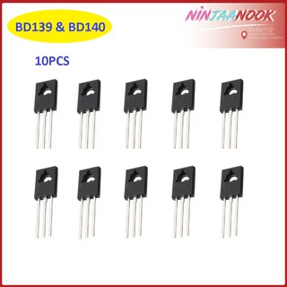 10Pcs BD139 , BD140 1.5A 80V  Transistor ทรานซิสเตอร์  เครื่องเสียง The NPN types are the BD139 , PNP types BD140 แอมป์